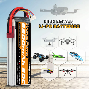 Hrb 2S/<b>3S</b>/4S/6S <b>Lipo</b> <b>Battery</b> 11.1V/14.8V/22.2V 3300mAh/4500mAh/5200mAh/6200mAh/6500mAh XT60 Plug RC Car Drone Boat - Product Image 4
