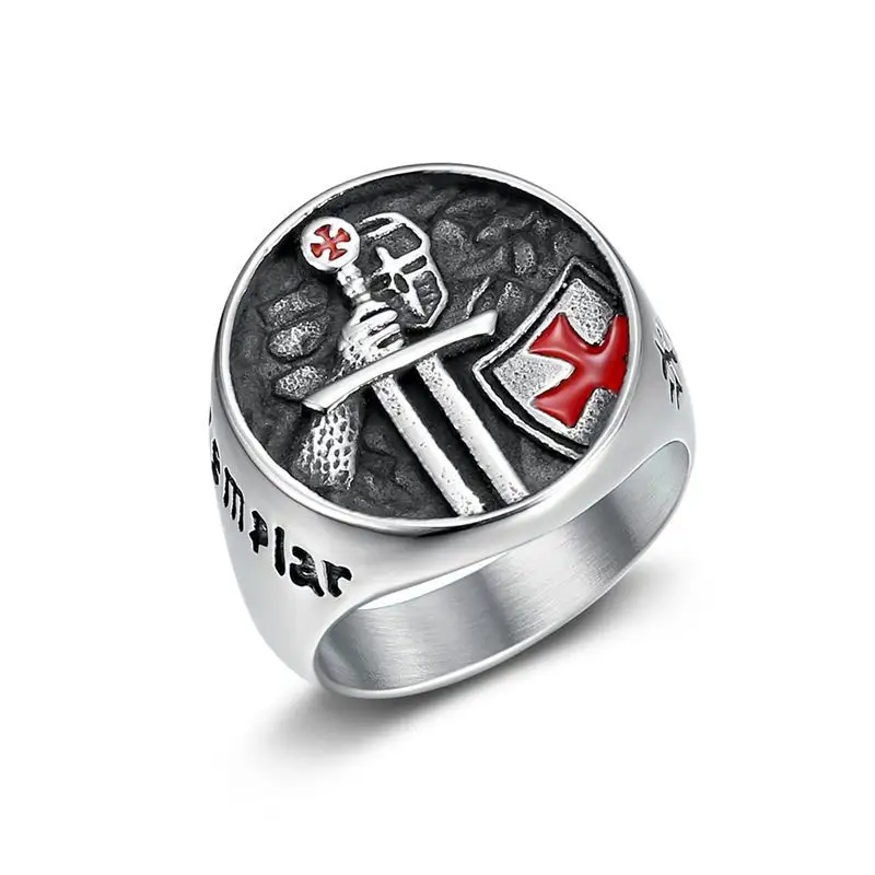 New Arrival cross Knights Templars ring men stainless steel titanium unique exquisite vintage finger ring jewelry
