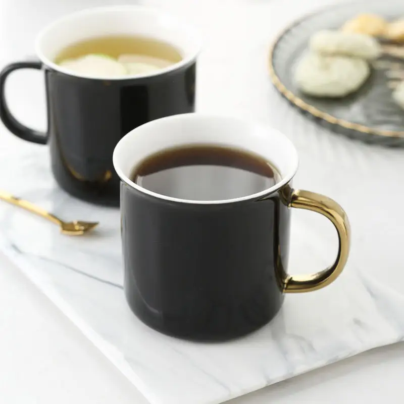Best Seller Diy New Bone China Tea Mug Gold Hand Office Color Logo Outdoor Mug For Gift Idea
