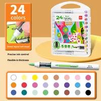Ensemble de marqueurs acryliques liquides à pointe droite Deli, couleurs variées, stylo à dessin à tête souple, cadeau de Noël pour étudiants, art