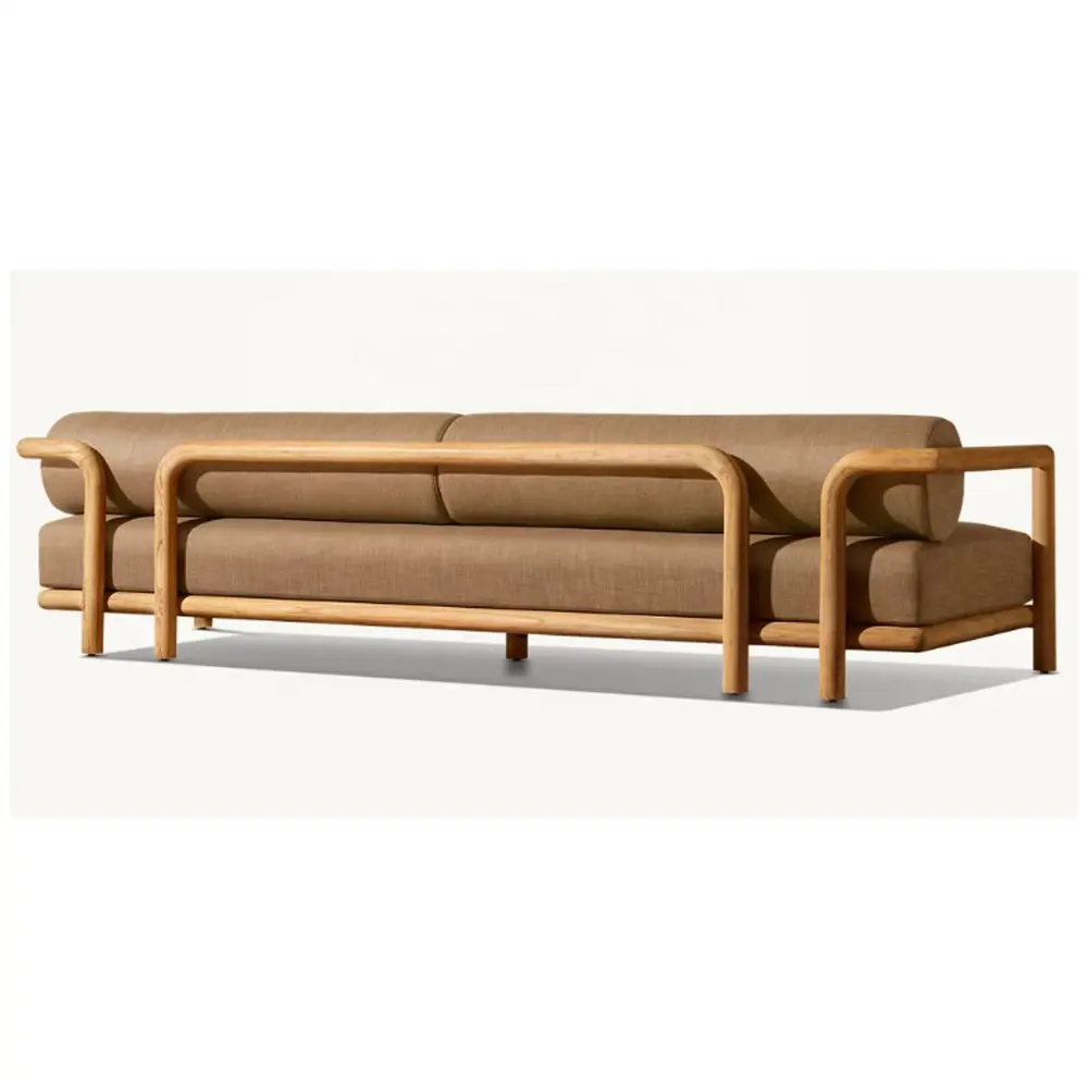 Всепогодная наружная мебель 45 D из вспененного пенопласта для патио, класс, Южноамериканская мебель из тикового дерева, уличный диван