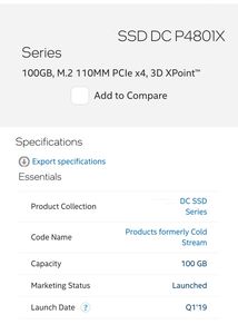 P4801X 100G 22110 Solid State Drive baru M.2 PCIE 3.0X4 3D xPoint untuk Intel Opotan dengan wastafel panas asli - Product Image 5