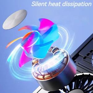 Support de refroidissement pour ordinateur portable en aluminium portable, réglable, base de refroidissement pliable, coussinets de refroidissement pour ordinateur portable de 13 à 17,3 pouces avec 4 ventilateurs - Product Image 3