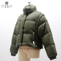 Nouveau court court femmes 3 en 1 veste bras détachable 2023 doudoune fille extra court femmes vers le bas manteaux