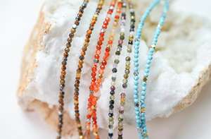 Colliers et bracelets minimalistes en pierre brute facettée, bijoux perlés exquis faits à <span class=keywords><strong>la</strong></span> main, cadeaux d'amitié pour elle - Product Image 5