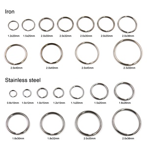 Llavero Circular de <span class=keywords><strong>Metal</strong></span> con Borde de Hierro, Anillo Dividido, Moderno, Impermeable, Ligero, para el Hogar, el Automóvil, Monedas, Actividades al Aire Libre, Etiquetas DIY - Product Image 2
