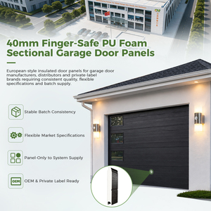 Panneau <span class=keywords><strong>de</strong></span> <span class=keywords><strong>porte</strong></span> <span class=keywords><strong>de</strong></span> <span class=keywords><strong>garage</strong></span> en acier, style européen, protection anti-pincement, <span class=keywords><strong>cassette</strong></span> classique, blanc, isolé, vente en gros, OEM - Product Image 2