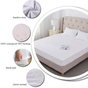 100% su geçirmez yatak örtüsü vinil ücretsiz hipoalerjenik Premium yatak koruyucu
