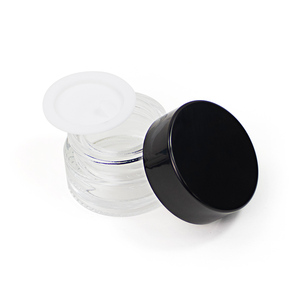 Tarro de crema de vidrio transparente de 5g con tapa de plástico y junta para envasado de cosméticos, para crema de ojos, capacidad 5ml - Product Image 1