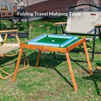 Table de Mahjong de Luxe Moderne d'Extérieur Portable en Bois Massif, Pliable, Surélevée, Écologique et Durable pour Dortoirs