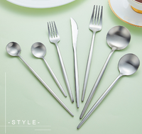 Ensemble de couverts en acier inoxydable 304 de haute qualité, finition mate dorée, couteau, fourchette, cuillère, pour mariage, restaurant