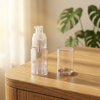 Flacons cosmétiques ronds en plastique vides de 15 ml à 100 ml avec bouchon à vis et pompe pulvérisatrice pour crème visage, avec impression sérigraphique