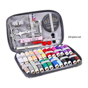 Nuevo diseño, 130 Uds., Kit de costura DIY para adultos, principiantes, Kit de costura portátil para el hogar con tijeras, agujas de <span class=keywords><strong>hilo</strong></span> <span class=keywords><strong>dedal</strong></span>, costura - Product Image 3