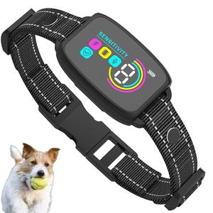 Innovation Design OEM & ODM Farbbild schirm IP67 Level Wasserdichtes tragbares Hunde-Anti-Barking-Halsband mit verstellbarem Gurt - Product Image 1