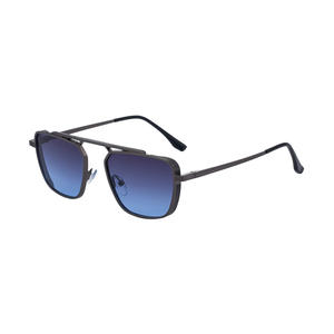 Gafas de sol cuadradas para hombre KSL-98493, montura negra, lentes de PC con protección UV400, bisagras de aleación de zinc con resorte para protección solar al aire libre - Product Image 5