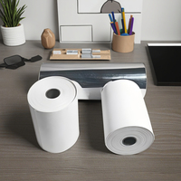 Rouleau de papier thermique imperméable à une couche avec logo personnalisable, autocollant adhésif pour imprimante de machine POS, caisse enregistreuse, cosmétique, 57x50mm