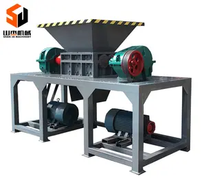 Industrial heavy duty double shaft shredder waste wood tires shredder machine for scrap recycling