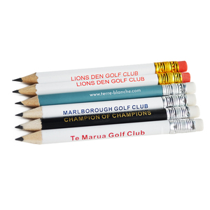 Crayons de golf HB personnalisés de 3,5 pouces en vrac, crayons hexagonaux ronds miniatures, crayons en bois avec logo couleur personnalisé imprimé, taille courte - Product Image 1