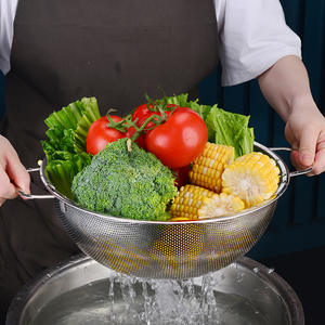 <span class=keywords><strong>Escurridor</strong></span> <span class=keywords><strong>de</strong></span> <span class=keywords><strong>verduras</strong></span> <span class=keywords><strong>de</strong></span> acero inoxidable a <span class=keywords><strong>precio</strong></span> <span class=keywords><strong>de</strong></span> fábrica Yurtrain, colador, lavadora <span class=keywords><strong>de</strong></span> arroz grande, mango Binaural, Grado Alimenticio, duradero - Product Image 3
