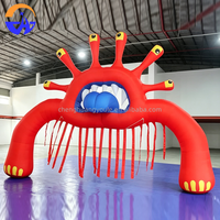 Arche d'entrée géante gonflable monstre multi-yeux rouge pour Halloween, carnaval, parc à thème, événement, décoration extérieure, accessoire