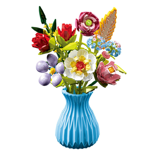 Hot Sale <strong>Building</strong> Blocks Flower Bouquet <strong>Set</strong> with Vase Decoration Artificial Flowers <strong>Set</strong> <strong>Building</strong> Toys - Product Image 2