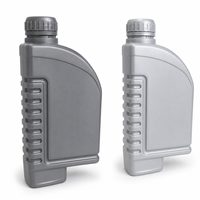 Bouteille en plastique HDPE vide carrée antidérapante avec bouchon à vis, 250 ml/500 ml, pour liquides ménagers et stockage d'huile