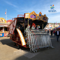 Manège rétro européen en métal pour 12, 24 ou 36 places, intérieur/extérieur, monté sur remorque, avec éclairage LED et chevaux mobiles, idéal pour mariages et festivals