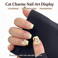 Breloques 3D pour ongles en résine brillante motif chat KT dessin animé, imprimé léopard mignon, tailles variées, pour décoration d'ongles DIY et manucure