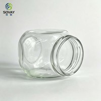 Pot en verre transparent en forme de globe de 230 ml, réutilisable, pour le stockage de fruits secs, d'épices et de noix