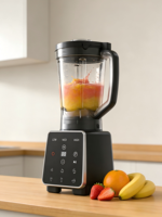 Nouvel ensemble de mixeur électrique multifonction en plastique robuste 2-en-1, six boutons, 1,8 L, faible bruit, pour smoothies