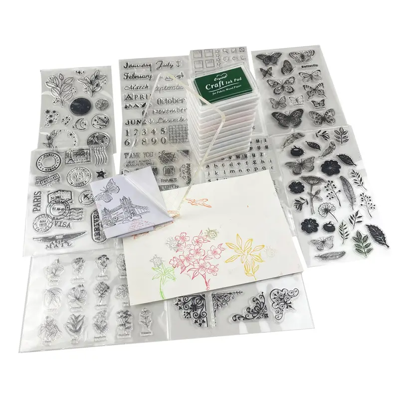 Reusable Silicone Stamp Set Custom Scrapbooking Cutting Dies Clear Rubber Stamps For Card Making Decorative