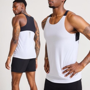 Débardeurs pour hommes en polyester à séchage rapide, couleur unie, col rond, vêtements de sport décontractés pour l'entraînement - Product Image 6