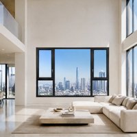 Fenêtre à battant en aluminium à rupture de pont thermique, design écran intégré, pour maison, villa, appartement, balcon et projets hôteliers