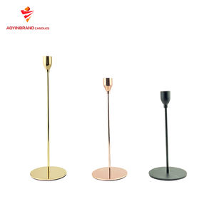 Candelabros Dorados para Centro de Mesa, Juego de 3 Portavelas Cónicos de Latón, Portavelas Decorativo de Metal - Product Image 4