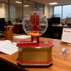 Máquina de <span class=keywords><strong>Bingo</strong></span> Portátil Roja de 50 Bolas para Fiestas, Promociones y Logotipo Personalizado Gratuito, Marca Qinlong - Product Image 2