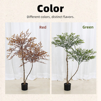 Bonsaï en pot décoratif et réaliste, plantes artificielles de bambou Nandina faciles d'entretien pour la décoration intérieure