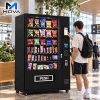 Distributeur automatique commercial pour aliments et boissons, six étagères, contrôle de la température, libre-service, écran LCD, surveillance à distance, personnalisable