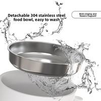 Distributeur automatique intelligent pour chat de 2,5 L avec contrôle à distance par application WiFi, alimentation programmée par portions, système anti-blocage, bol en acier inoxydable