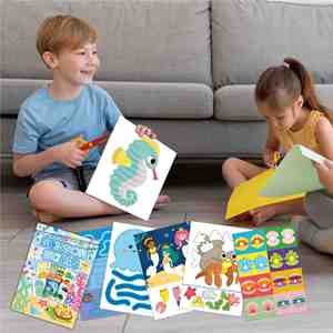 Scissor Practice Cut Paste Skills <b>Training</b> Create Ocean Animals Cute Cartoon Theme Activity <b>Book</b> - Product Image 4