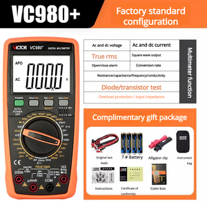 VICTOR VC9806 Evrensel Multimetre - Yüksek Hassasiyetli Dijital 4.5 Haneli Elektrik Test Özel Fonksiyonlu Ölçüm Cihazı - Product Image 2