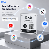 SIKA Mini-étiquette carrée 120 mm, panneau Instagram Follow, dégradé, code NFC QR, coins arrondis, étanche, pour affichage en magasin, hôtel