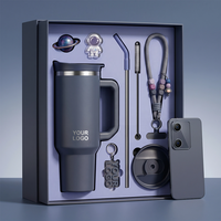 Gobelet isotherme en acier inoxydable de 40 oz avec poignée, impression de logo personnalisé, cadeau, tasse de voyage avec couvercle à paille coulissante