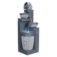 Fuente de Agua en Cascada de Resina para Interiores y Exteriores, Decoración para Jardín y Hogar, 35x35x116cm