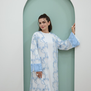 Zifeng OEM 2025 Nuevo Cárdigan de Malla con Flores Tridimensionales de Moda Musulmana, Estilo Dubai, Medio Oriente, Europeo y Americano - Product Image 4