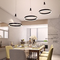 Luminaire suspendu moderne de style nordique à 3 anneaux LED pour salon, îlot de cuisine, hôtel, restaurant