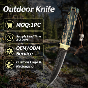 Couteau de survie samouraï personnalisable en acier inoxydable, lame non réglable, thème dragon, manche en bois, chasse, bricolage, usage industriel, OEM - Product Image 2