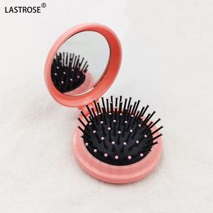 Peigne démêlant massant portable pliable avec finition en alliage de zinc, mini miroir intégré, idéal pour les voyages des enfants - Product Image 6