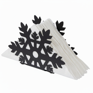 Porte-mouchoir en métal d'inspiration antique avec motifs ornés enduit de poudre noire fini pour une touche intemporelle et sophistiquée - Product Image 1