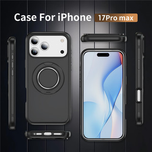 เคสโทรศัพท์คุณภาพสูงสำหรับ <span class=keywords><strong>iPhone</strong></span> 16 17 Pro 360 °   ขาตั้งแบบหมุนได้ ฝาครอบวงแหวนแม่เหล็ก ฝาครอบป้องกันกันกระแทก - Product Image 4