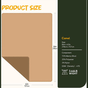 100% couverture en laine chaude épaisse lavable idéale pour le camping en plein air événements sportifs <span class=keywords><strong>survie</strong></span> kits d'urgence technique tissée solide - Product Image 6